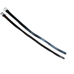 2 belts for young man, 1 Talbots dark, brown, bonded, braided leather